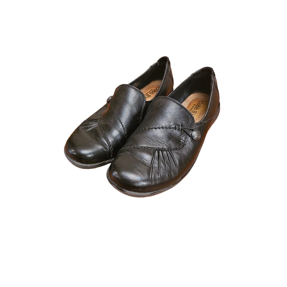 Cobb Hill Shoes Womens 8.5M Paulette Slip-On Black Leather oxford loafer wide